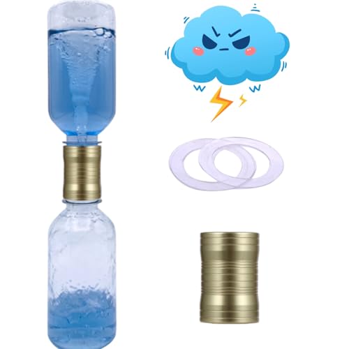 Tornado Maker, Weather Toys, Ultra-Light Aluminum Connecting Tube, Including 2 Empty Bottles, Watertight Tornado Toy, Suitable for Kids' Science Experiments (Golden) - color: Golden
