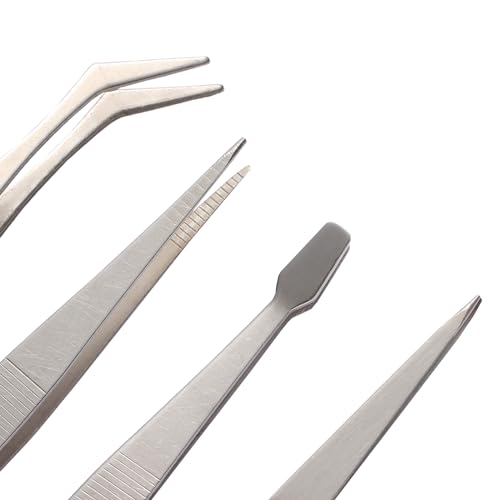 FEITA Professional Craft Tweezers Stainless Steel Precision Tweezer Set for Hobby, Electronics, Model Making, Jewelry Picking Tool - 4 Pieces - style: Normal