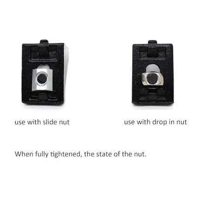 200Pcs 2020 Aluminum Extrusion M5 T Slot Nuts and Bolts Screws 20 Series Extruded Hardware Drop in T Nut Slide Nut M5x8 10mm for 20/20 80 20 2040 T V Slot Black Aluminum Profile Accessories - style: 20 Series Type C