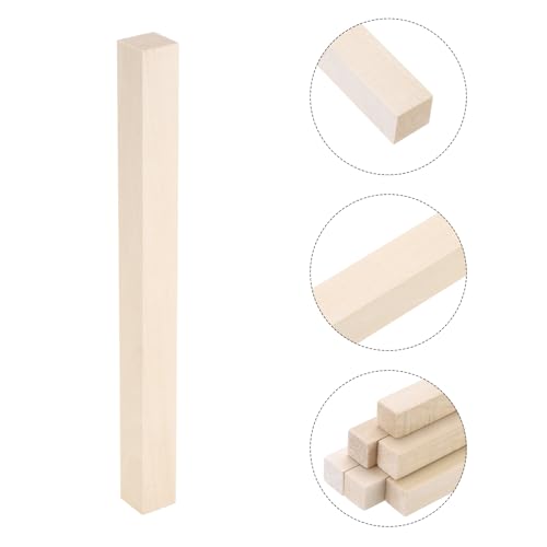 MECCANIXITY 6pcs Wood Sticks 1"x1"x12" Rectangle Wooden Cube - size: 1"x 1" x 12"