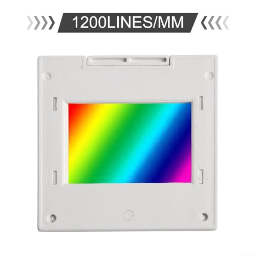 Optical Transmission Diffraction Grating For Physics Teaching, 2Mm Thick Spectrophotometer Sheet With 50X50mm Frame, PET Plastic For Spectrum Demonstration(1200lines/mm) - size: 1200lines/mm