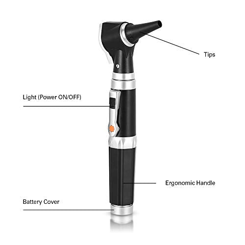 Mini Ear Otoscope, Bysameyee Magnification Diagnostic Ear Scope with LED Direct Illumination Light, Ear Healthy Tool for Doctors Nurses Adults Kids Baby Elder Pets Animals - size: HS-OT10G