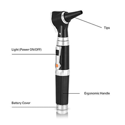 Mini Ear Otoscope, Bysameyee Magnification Diagnostic Ear Scope with LED Direct Illumination Light, Ear Healthy Tool for Doctors Nurses Adults Kids Baby Elder Pets Animals - size: HS-OT10G