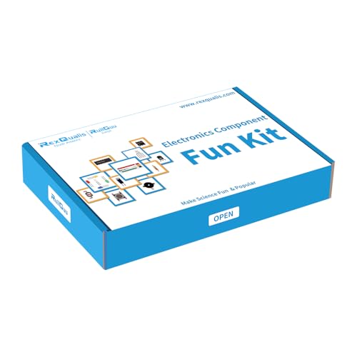 REXQualis Electronics Component Fun Kit w/Power Supply Module, Jumper Wire, 830 tie-Points Breadboard, Precision Potentiometer,Resistor Compatible with Arduino, Raspberry Pi, STM32