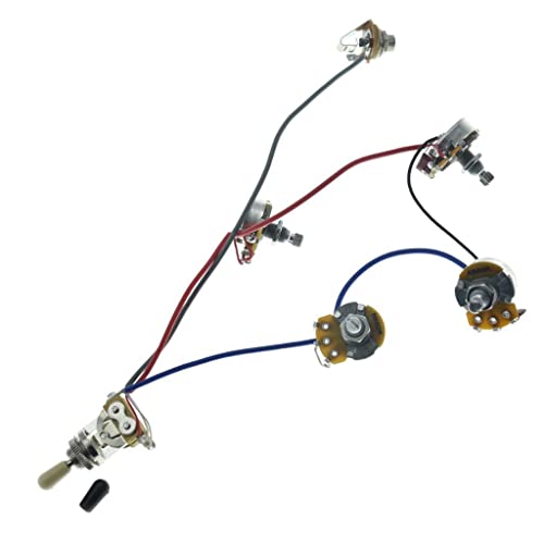 Guitar Prewired Wiring Harness Humbucker Solderless Wiring Harness 2V2T with 500K Pots and 3 Way Toggle Switch For SG G-400 Series - size: For SG G-400 Series