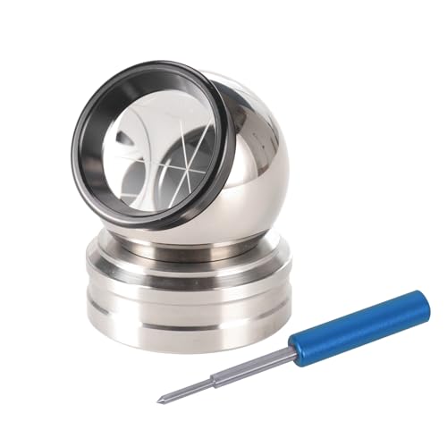 1.5-Inch (38.1mm) High-Precision Prism Sphere for Total Stations - Magnetic Base, Break-Resistant, Silver Coated - for Land Surveying, Construction & Deformation Monitoring