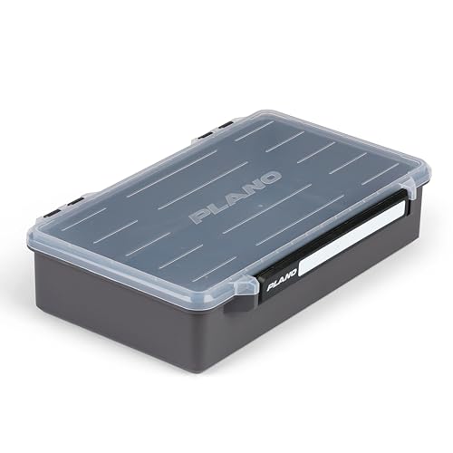 Plano StowAway 3700 Deep Open Stow Tackle Box, with Corrosion-Preventive Rustricor, Single Latch Design, Transparent DuraView Lid, Stackable Storage for Fishing Bait, Lures and Gear - size: 3700 Deep Open, style: New Model