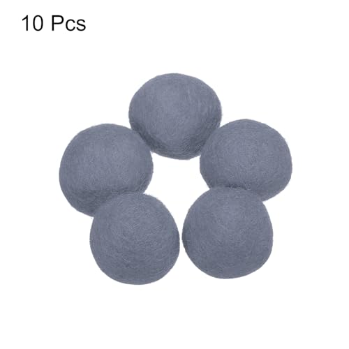 PATIKIL Wool Felt Balls Beads Wool Felting Pom 3.1cm 31mm Grey for Home Crafts Handcrafts Project DIY Pack of 10 - color: Grey