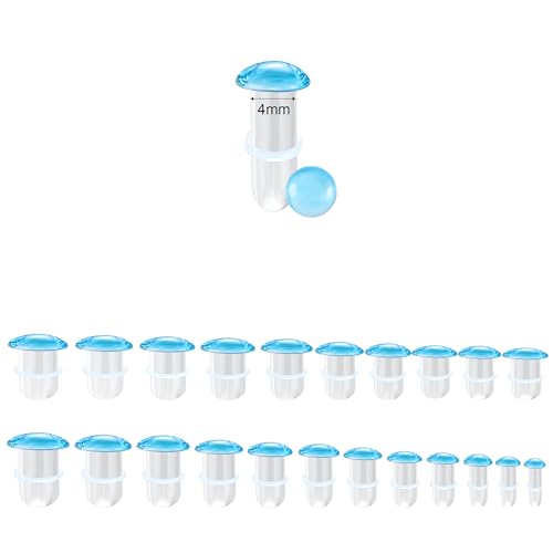 Glass Ear Stretching Kit Single Flare Plugs & Rubber Rings Unique 1mm Increments 3mm-25mm Gradual Sizing Smooth Glass Gauges for Daily Wear Earring Expander Stretcher Piercing Body Jewelry 2Pc - color: Blue, size: 4mm
