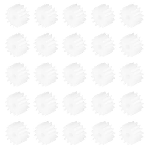 MECCANIXITY 50 Pcs Plastic Gears 15 Teeth Plastic Motor Gear Model 152A Reduction Gear for RC Car Model DIY Robot (White, Module 0.5) - style: 15 Teeth