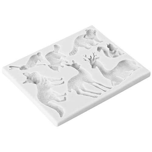 Woodland Animal Polymer Clay Mold Squirrel Rubbit Silicone Molds - color: Style F