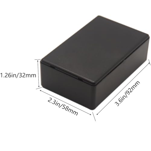 Zulkit 12Pcs Project Boxes ABS Plastic Electrical Project Case Power Junction Box Black 3.62 x 2.28 x 1.26 inch(92 x 58 x 32mm) - color: 12 PCS, size: 3.62"x 2.28" x 1.26"