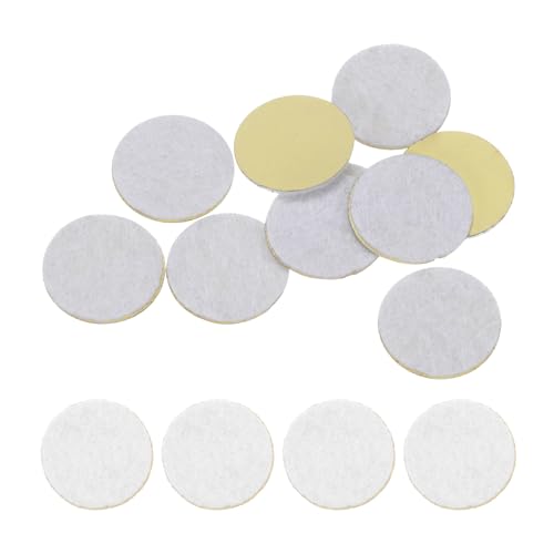 HARFINGTON 10pcs Round Adhesive Felt Circles, 15mm 5/8" Pre Cut Felt Craft Stickers Non-Woven Mini Felt Fabric Circles for DIY Sewing Handcraft Cut Projects Craft Finishing, White - color: White, size: 15mm (10pcs)