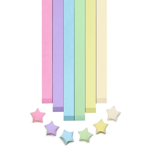 FoDau770 Solid Color Star Paper Strips - 1080 Sheet, Macaron Colour - color: Solid Macaron Colour
