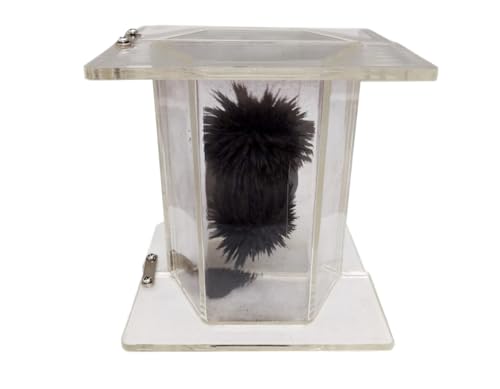 Sci-Supply Magnetic Lines of Force Demonstrator – Iron Filings Magnetic Field Viewer with Hinged Acrylic Cube & Removable Cylindrical Magnet – Physics & STEM Classroom Experiment Tool
