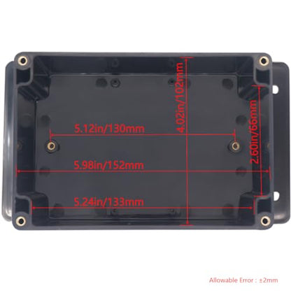 Junction Box IP65 Waterproof ABS Plastic Electrical Project Case Power Junction Boxes, Project Box with Fixed Ear Black 6.3x4.33x3.54 inch (160 x 110 x90 mm) - color: Fixed Ear Design, size: 6.30"x4.33"x3.54"