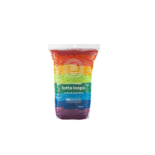Friendly Loom Lotta Loops Rainbow Cotton Weaving 7 Inch Traditional Loops