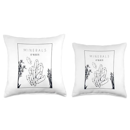 Best Rocks And Minerals Kit Guide Collection Gifts Chinese Hanzi Geologist Mineral Collector Throw Pillow, 18x18, Multicolor - size: 18x18