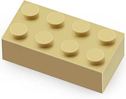 500 Piece Tan Bricks Bulk, Tan 2x4 Building Bricks Flat, Compatible with Lego Parts and Pieces - color: 2x4 Brick Tan