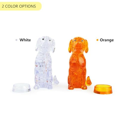 3D Crystal Dog Puzzle, Crystal Puzzle Brainteasers for Puzzlers Ages 16 and Up, 41PCS(Orange) - color: Orange-dog