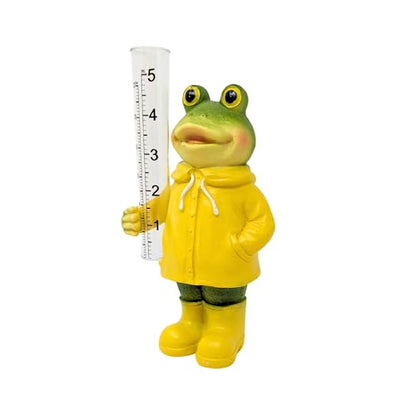 Resin Frog Rain Gauge Outdoor Weather Measurement Tool Garden Yard