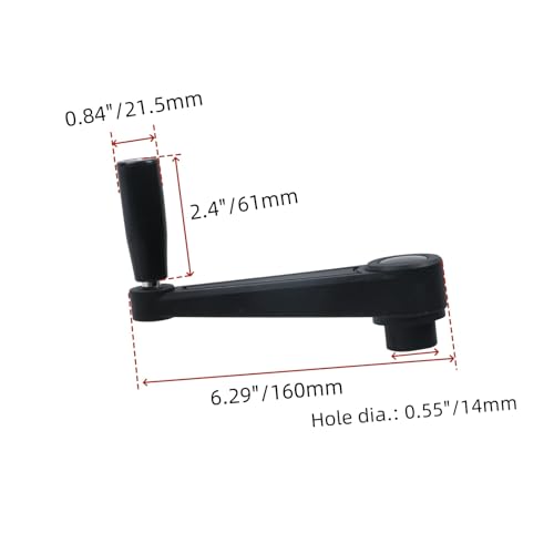 2Pcs 6.3" Length Foldable Crank Handle for Industrial Machine Tool - style: HD-14mm/1 Pcs