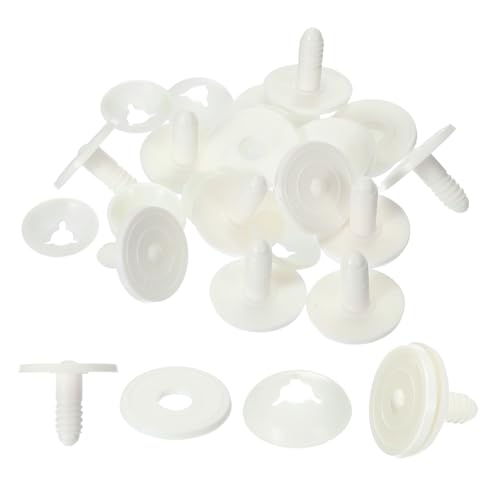 PATIKIL 40mm Doll Joints, 10 Set Plastic Removable Animal Joints Connector Engage Bolt for Bear Soft Limbs Making Head Joints DIY Crafts Accessories, White - size: 40mm