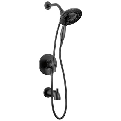 Delta Faucet Saylor 17 Series Black Tub and Shower Faucet Combo with In2ition 2-in-1 Shower Head with Handheld Spray, Bathtub Faucet Set, Tub Faucet Set, Matte Black T17435-BL-I (Valve Not Included) - color: Matte Black