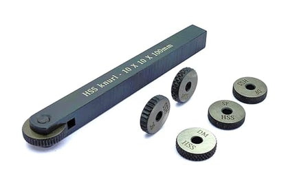 New Single wheel knurling tool holder with 5 spare HSS knurls (10 x 10 x 100 mm) - style: Knurling Tool 5 spare (10 x 10 x 100 mm)