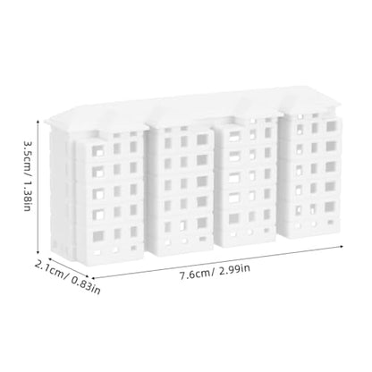 Vaguelly Miniature Apartment Building Model 4 Pack Plastic Dollhouse Accessories for DIY Miniature Buildings Architectural Models Sand Table Layouts Tabletop Decor 2.99 X 1.37 X 0.82 in