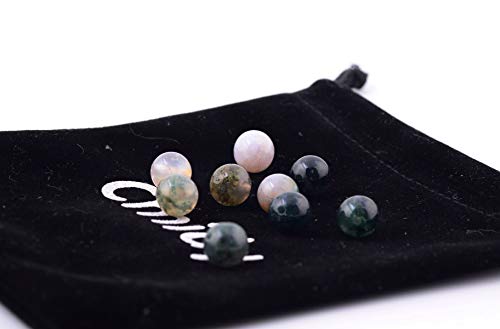 Natural Stone Beads 100pcs 8mm India Agate Round Genuine Real Stone Beading Loose Gemstone Hole Size 1mm DIY Charm Smooth Beads for Bracelet Necklace Earrings Jewelry Making (India Agate) - color: India Agate Green, size: 8mm