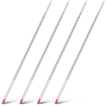 4 Pcs Lab Thermometer 12” Celsius Laboratory, Red Liquid in Glass