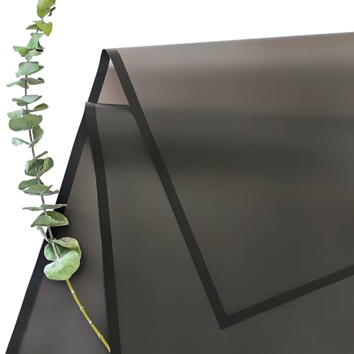 Duyasurs 20 Sheets Floral Wrapping Paper, Waterproof Bouquet Wrapping, 22.8x22.8IN, Florist Supplies Packaging Paper, DIY Gift Box, Wedding & Birthday Gifts, Translucent Black - color: Translucent Black