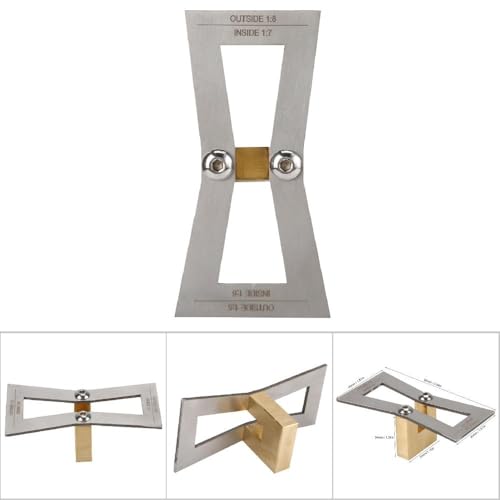 with 1:5/1:6/1:7/1:8 Slopes - Brass and Stainless Steel Scribing Gauge for Woodworking Board Splicing and Right Angle Connections(Without Scale) - size: Without Scale