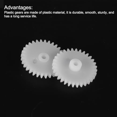 MECCANIXITY 20 Pcs Plastic Gears 32 Teeth Plastic Motor Gear Model 322A Reduction Gear for RC Car Model DIY Robot (White, Module 0.5) - style: 32 Teeth