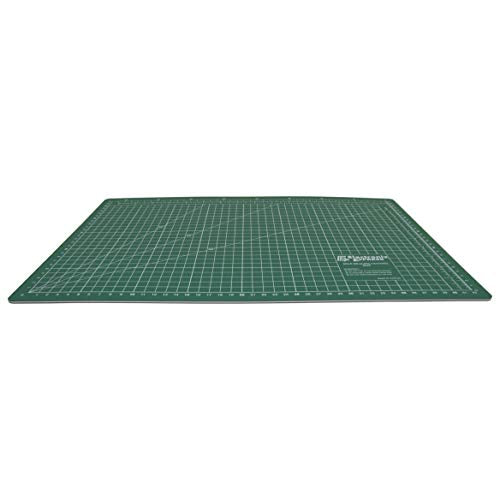 ELECTRONIX EXPRESS Self-Healing Cutting Mat 45cm x 30cm (17.71" x 11.81") with Grid Lines 40cm x 25cm, 3mm Thick, Metric Measurements, Angle Guides, Green - size: 17.7"L x 11.8"W