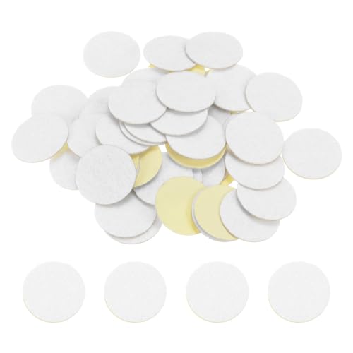 HARFINGTON 48pcs Round Adhesive Mini Non-Woven Fabric Circles, 25mm 1" PreCut, White, for DIY Crafts & Sewing Projects - color: White, size: 25mm (48pcs)
