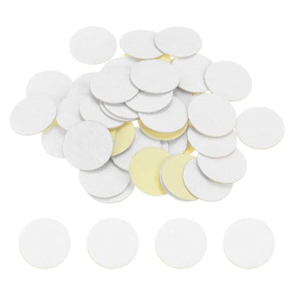 HARFINGTON 48pcs Round Adhesive Mini Non-Woven Fabric Circles, 25mm 1" PreCut, White, for DIY Crafts & Sewing Projects - color: White, size: 25mm (48pcs)