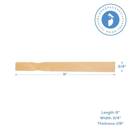 9 Inch Paint Sticks, Box of 250 Hardwood Paint Stirrers, Wood Mixing Paddles for Epoxy or Resin, Garden or Library Markers by Woodpeckers - size: 9 inch