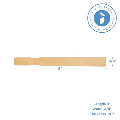 9 Inch Paint Sticks, Box of 250 Hardwood Paint Stirrers, Wood Mixing Paddles for Epoxy or Resin, Garden or Library Markers by Woodpeckers - size: 9 inch