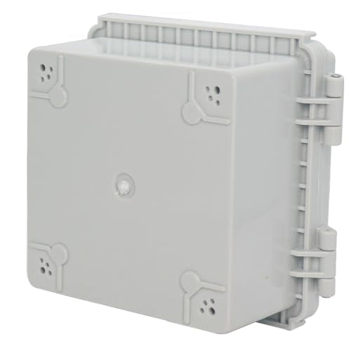 Zulkit Junction Box ABS Plastic Dustproof Waterproof IP67 Electrical Boxes Hinged Shell Outdoor Universal Project Enclosure Grey Clear Cover, Stainless Steel Buckles (5.9"x5.9"x3.5" GC k) - size: 5.9"x5.9"x3.5" GC k