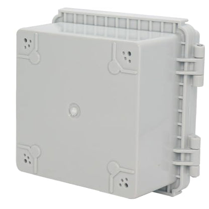 Zulkit Junction Box ABS Plastic Dustproof Waterproof IP67 Electrical Boxes Hinged Shell Outdoor Universal Project Enclosure Grey Clear Cover, Stainless Steel Buckles (5.9"x5.9"x3.5" GC k) - size: 5.9"x5.9"x3.5" GC k