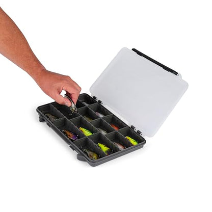 Plano StowAway 3700 Thin Stow Tackle Box, with Corrosion-Preventive Rustricor, Single Latch Design, Transparent DuraView Lid, Stackable Storage for Fishing Bait, Lures and Gear - size: 3700 Thin, style: New Model