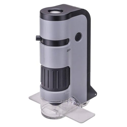 Carson MicroFlip 100x-250x, LED UV Pocket Microscope with Smartphone Clip, STEM Education (MP-250) - style: Single Pack