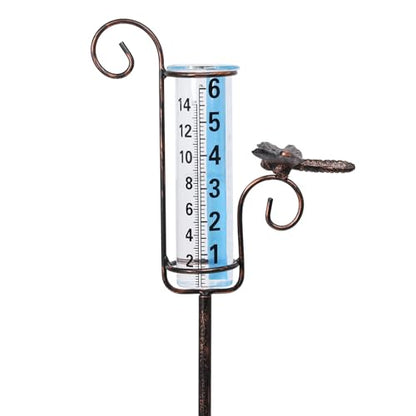 Rain Gauge Outdoor, Dragonfly Rain Gauge for Lawn, Yard and Garden - color: Dragonfly