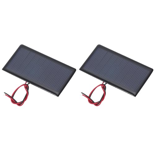 MECCANIXITY 2 Pcs 5V 0.3W 60mA Mini Solar Panels, Small Polycrystalline Solar Cell Panel with 2 Cable for DIY Electric Toy Materials Kits Charger, 68mm x 37mm - style: 5V 0.3W 60mA