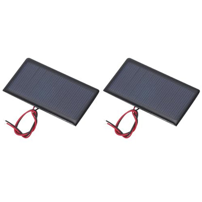 MECCANIXITY 2 Pcs 5V 0.3W 60mA Mini Solar Panels, Small Polycrystalline Solar Cell Panel with 2 Cable for DIY Electric Toy Materials Kits Charger, 68mm x 37mm - style: 5V 0.3W 60mA
