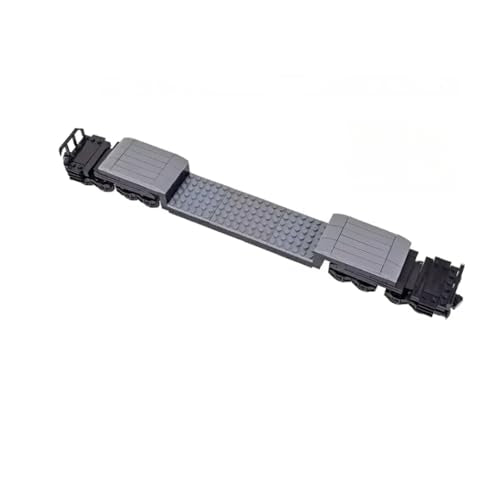 MOC City Creative Building Set – Train Base Wheels, Low-Loader Truck & Railway Tracks DIY Kit (Compatible with Technical Parts 92339, 92088, 4025) (1PCS Low-Loader Truck) - style: 1PCS Low-Loader Truck