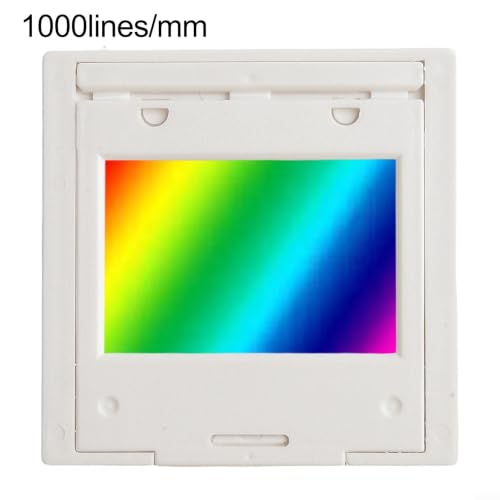Plastic Transmission Diffraction Grating 50X50mm Frame, 80/300/600/1000/1200/1600 Lines For Light For Spectrum Analysis And Science Demonstrations(1000lines/mm) - size: 1000lines/mm