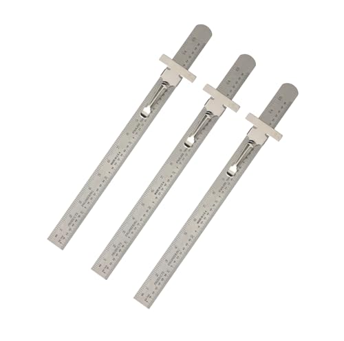 PEC Tools 6" Metal Pocket Ruler, Inch & mm & Metric Equivalent,3pcs - color: Metric Equivalent Chart, size: 3